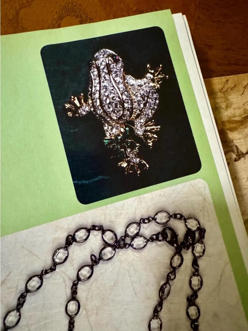 Rare Vintage Kenneth Jay Lane Enamel Ribbon Cabochon Eyes Frog Brooch Book Piece